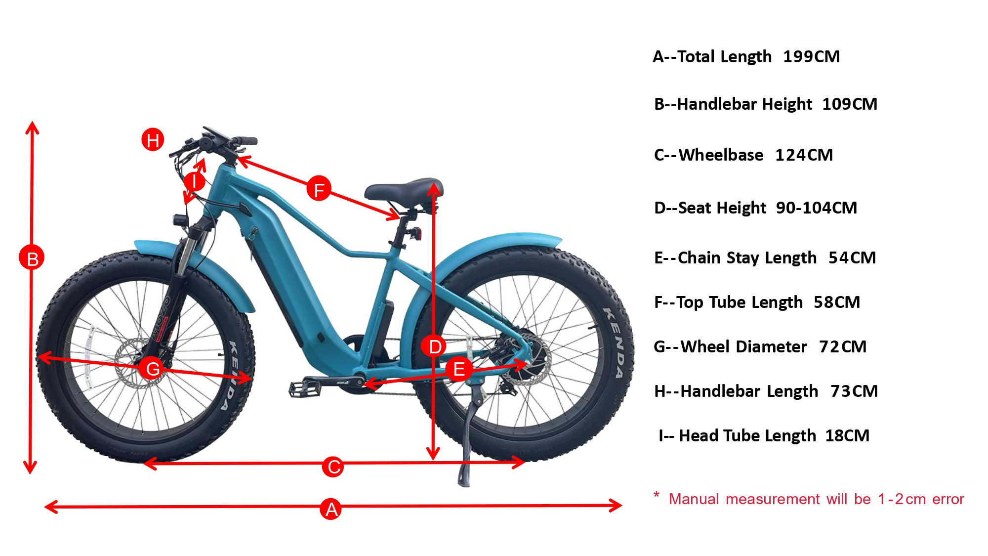 デュアルバッテリー电気バイクのジオメトリ