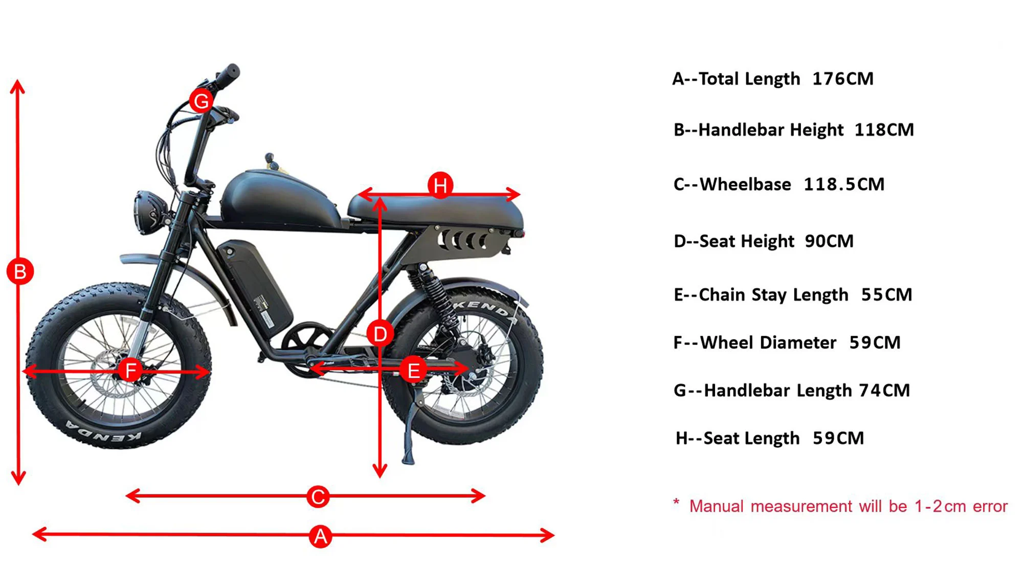 レトロな脂肪タイヤの电気バイクのジオメトリ