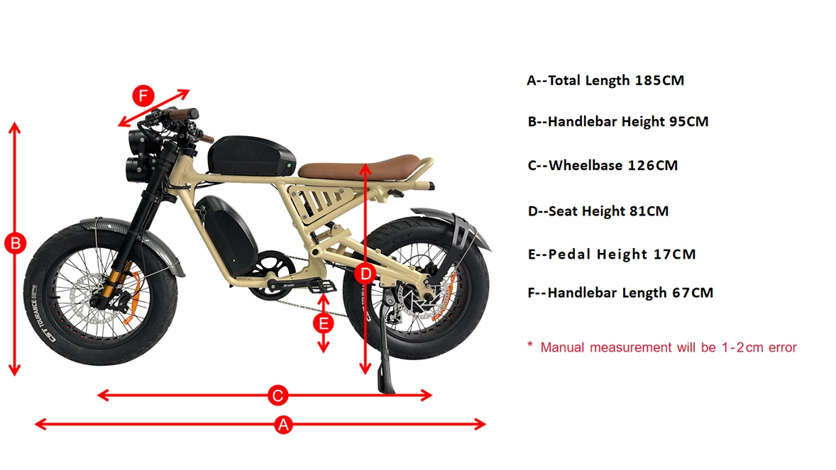 モペットスタイルEバイクのジオメトリ